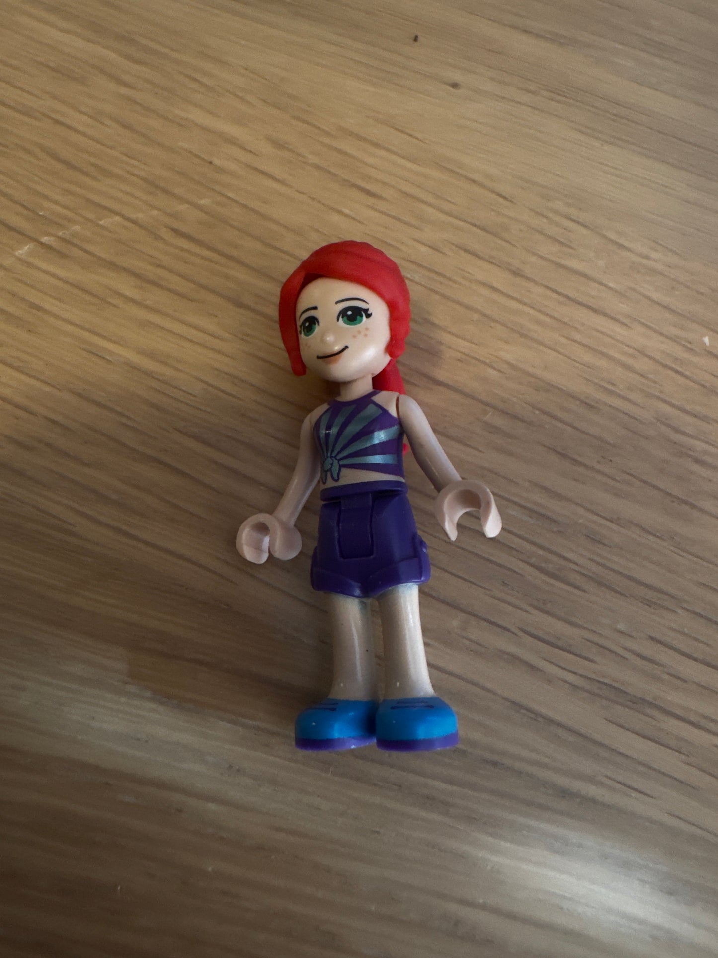 Friends Mia - Dark Purple Shorts, Striped Top