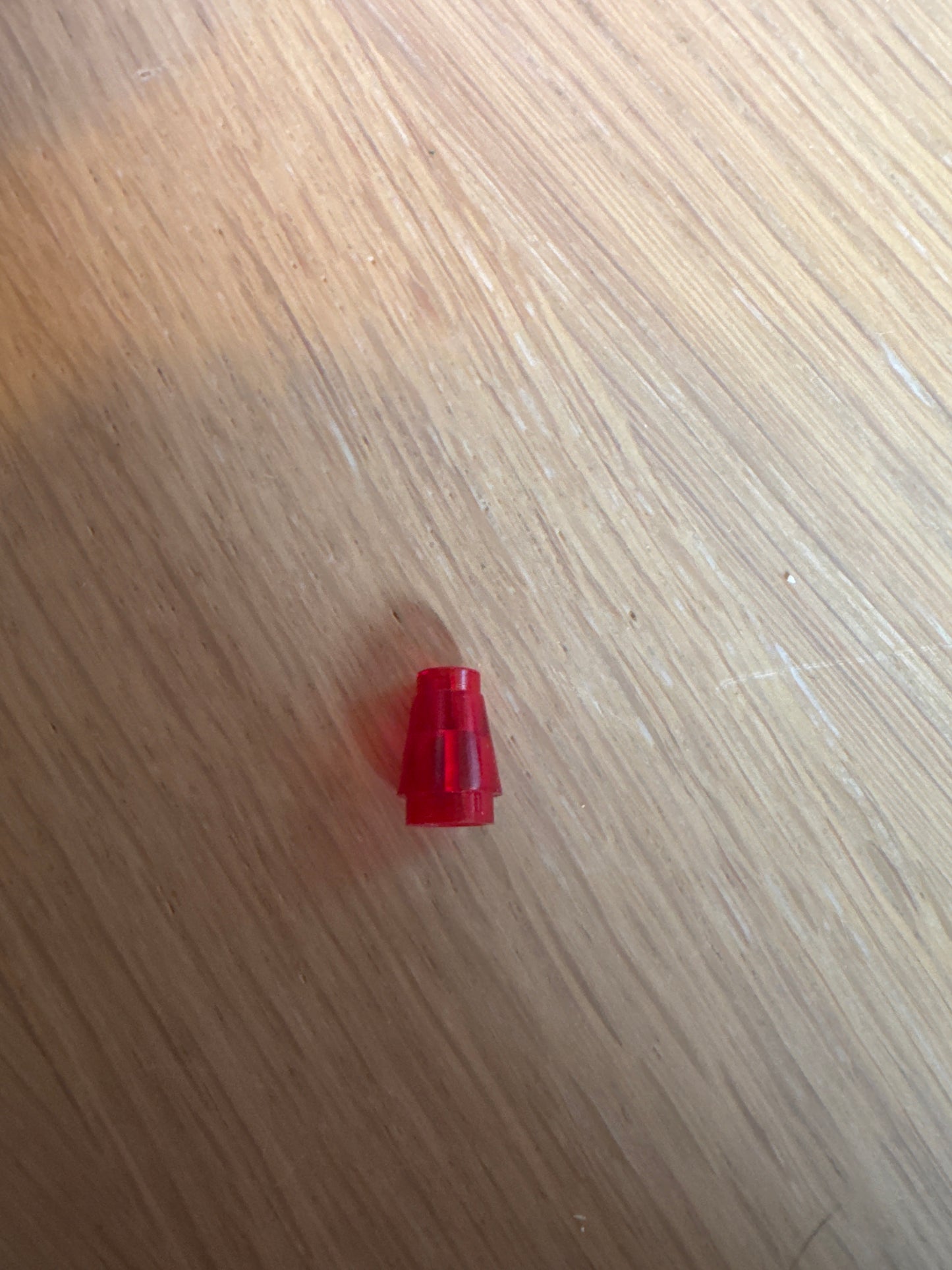 Cone 1 x 1 with Top Groove trans-red