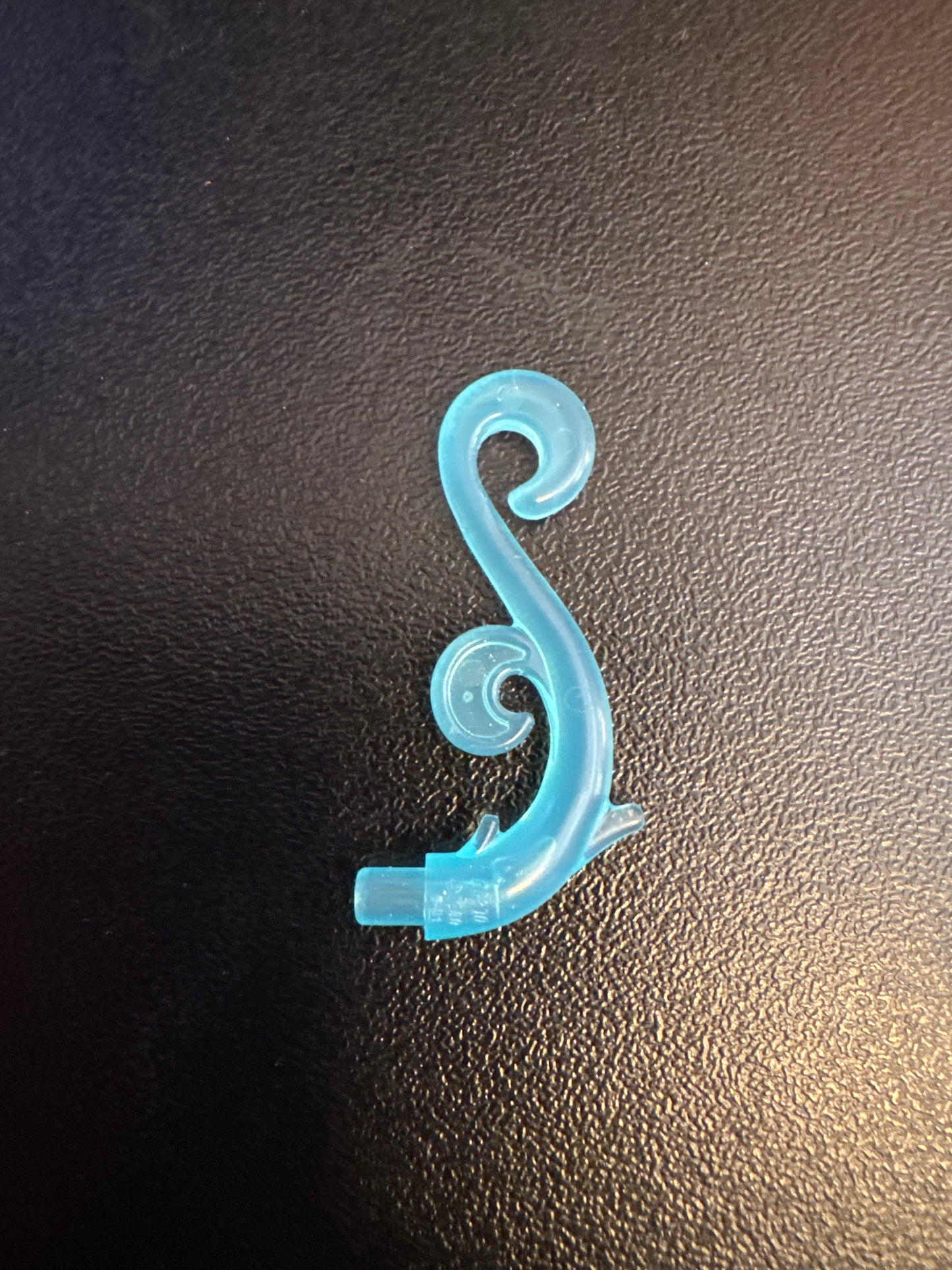 Plant Stem, Curved with Bar, Thorns, and Swirls trans- light blue