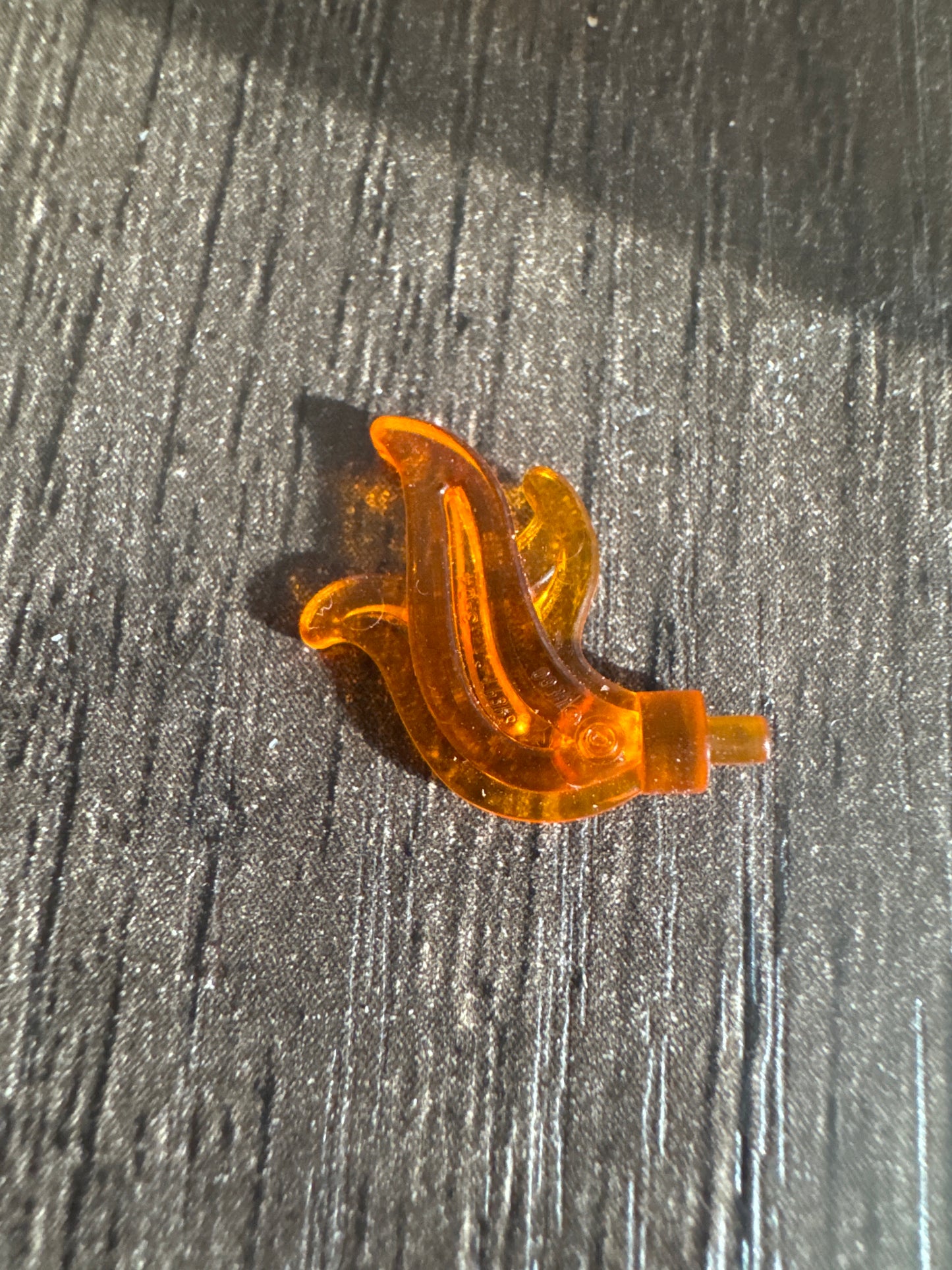 Minifigure, Plume Feather Triple Compact / Flame / Water with Small Pin trans-light orange