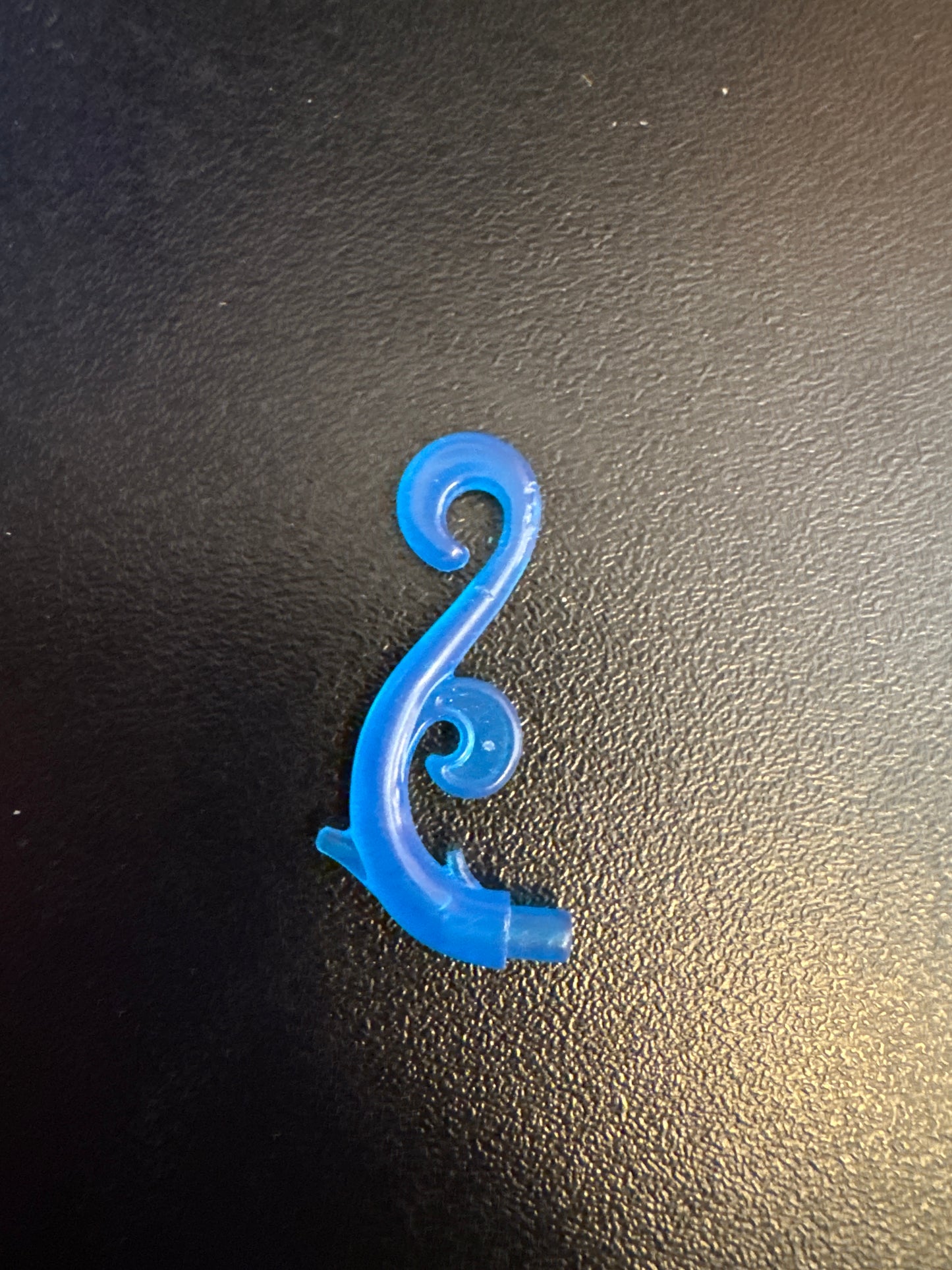 Plant Stem, Curved with Bar, Thorns, and Swirls trans- dark blue