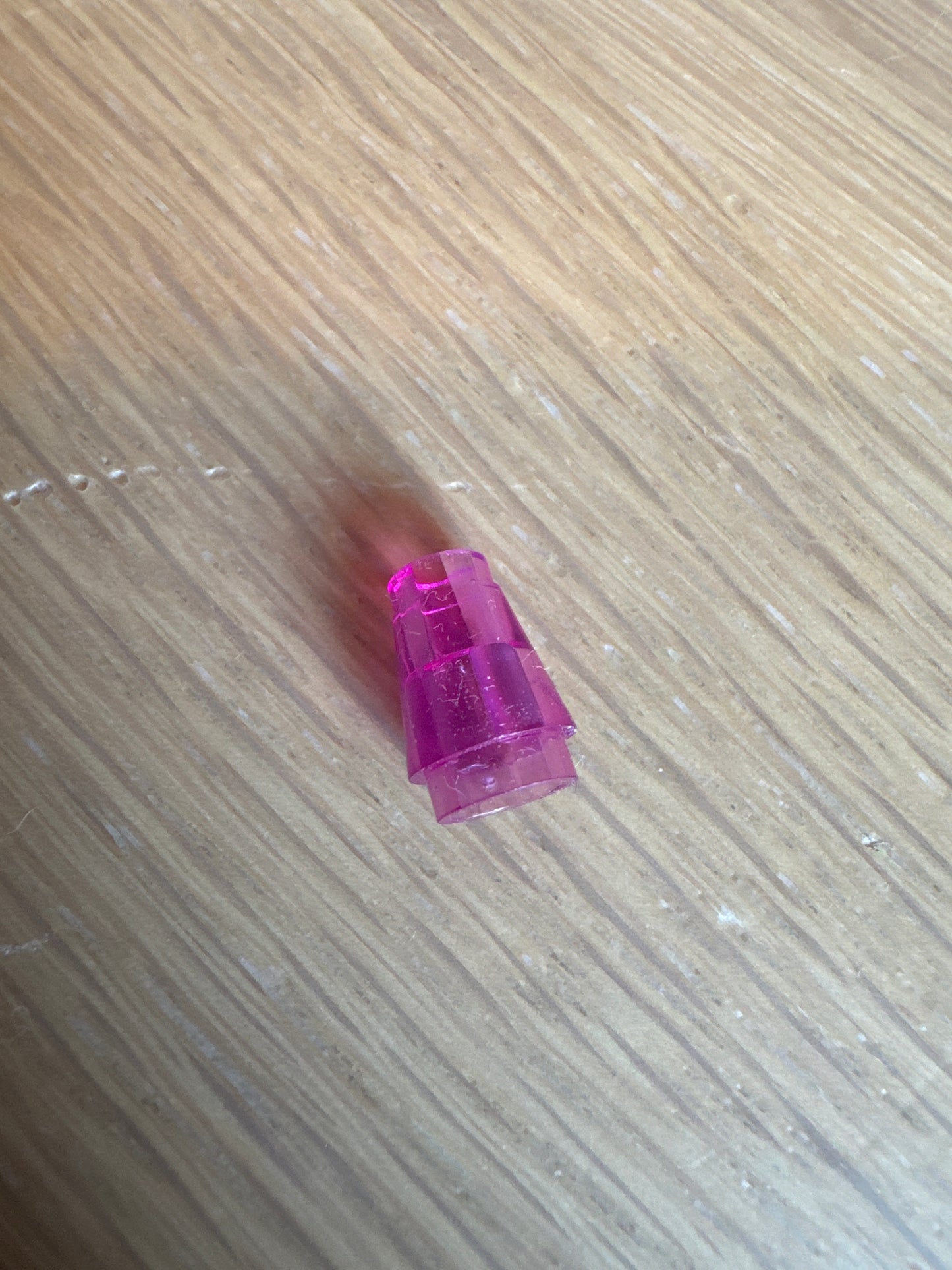 Cone 1 x 1 with Top Groove trans- dark pink