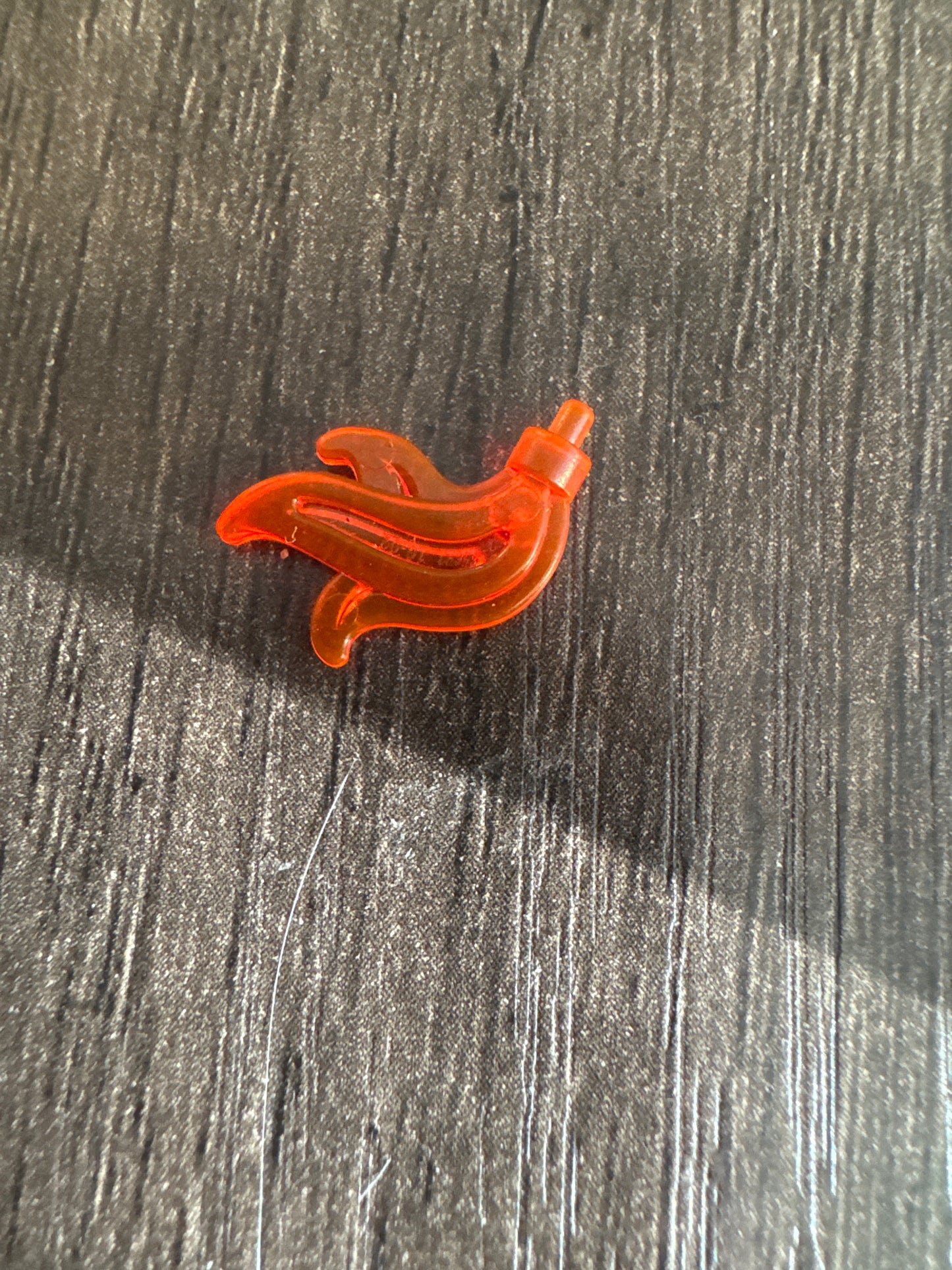 Minifigure, Plume Feather Triple Compact / Flame / Water with Small Pin trans-orange