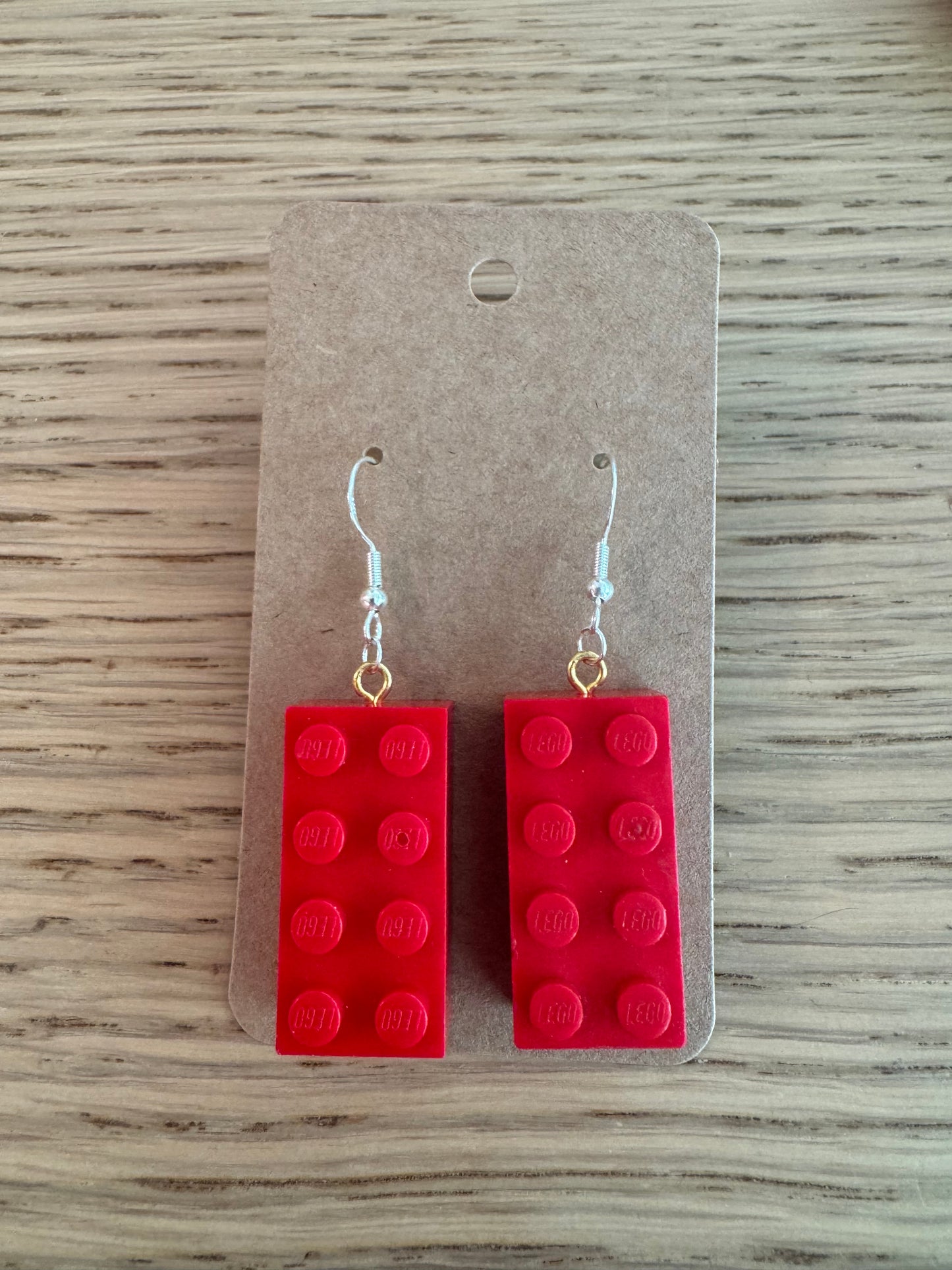 Lego block 2x4 earrings