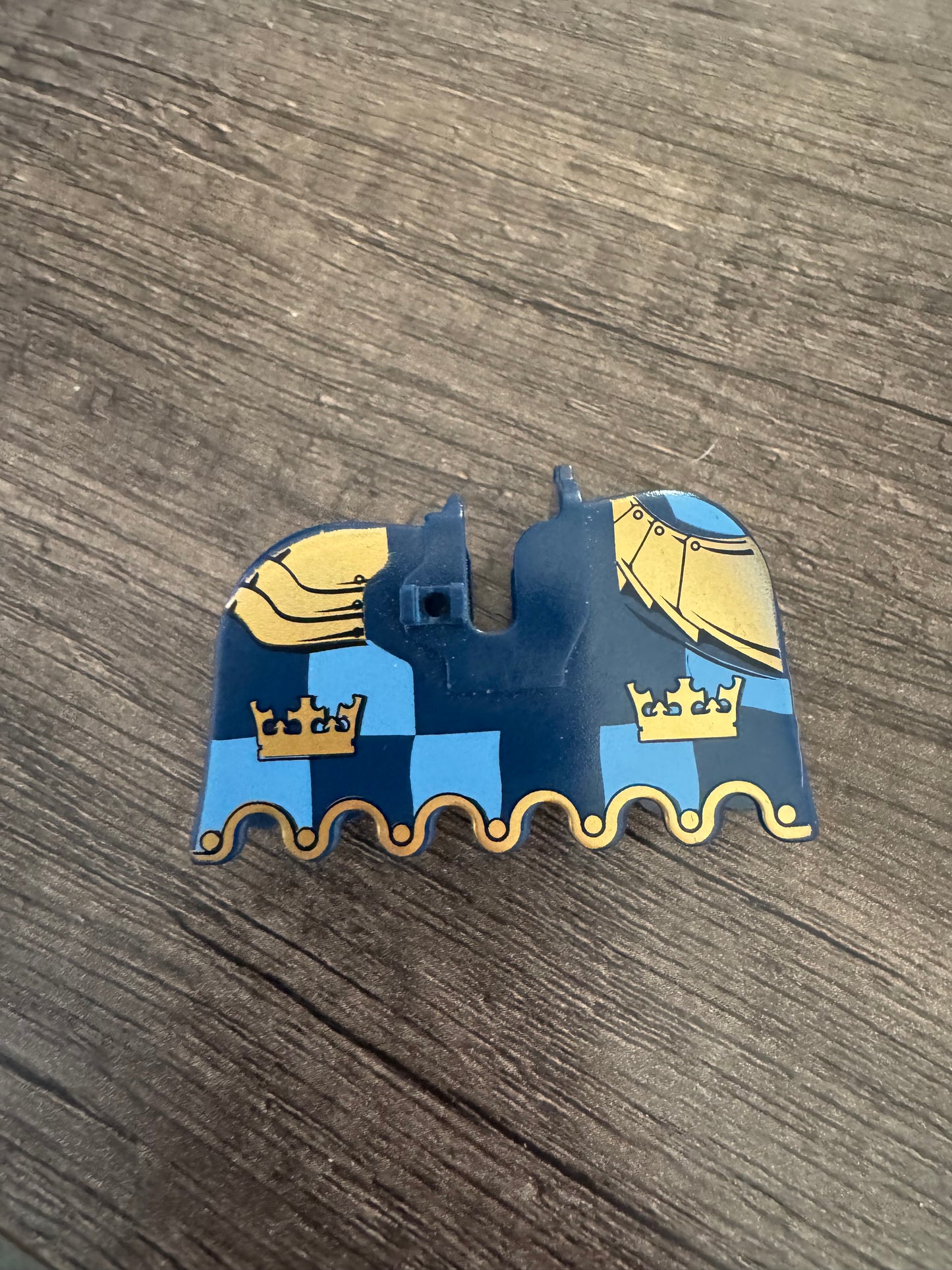 Horse Barding, Ruffled Edge with Gold Crowns and Gold Plate Armor Pattern