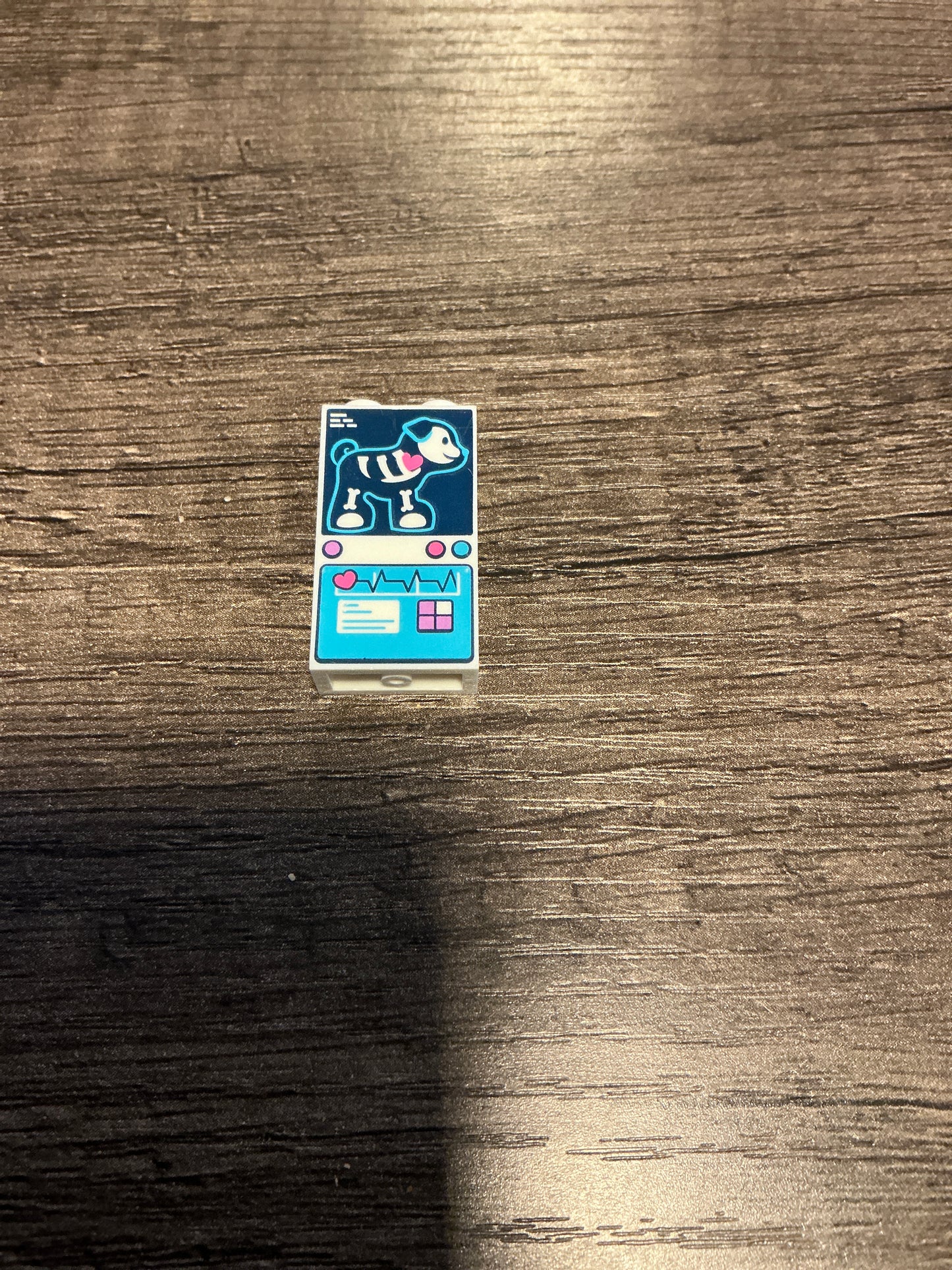 Panel 1 x 2 x 3 with Side Supports - Hollow Studs with Puppy X-Ray Image and Medical Chart Pattern