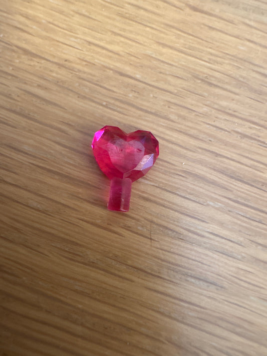 Rock 1 x 1 Jewel Heart Shaped trans dark pink