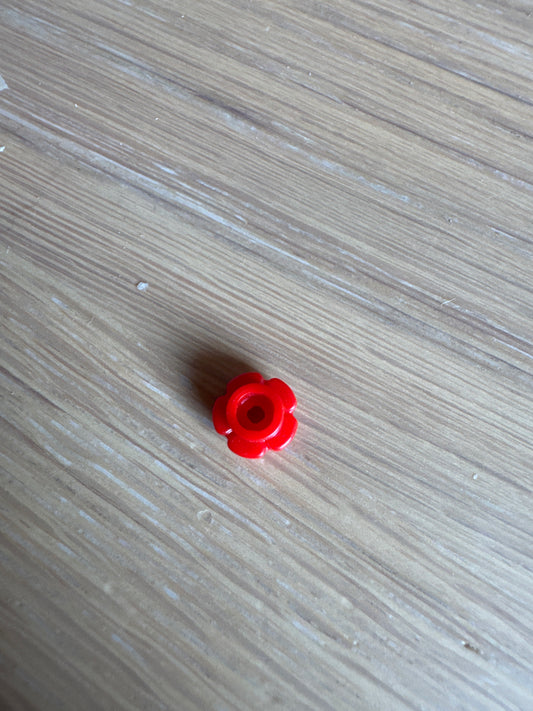 Plate, Round 1 x 1 with Flower Edge (5 Petals) red