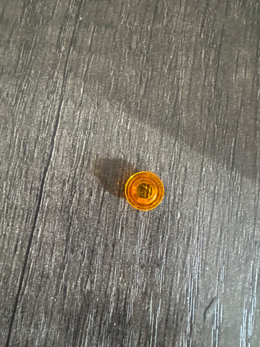 Plate, Round 1 x 1 with Open Stud trans-light orange