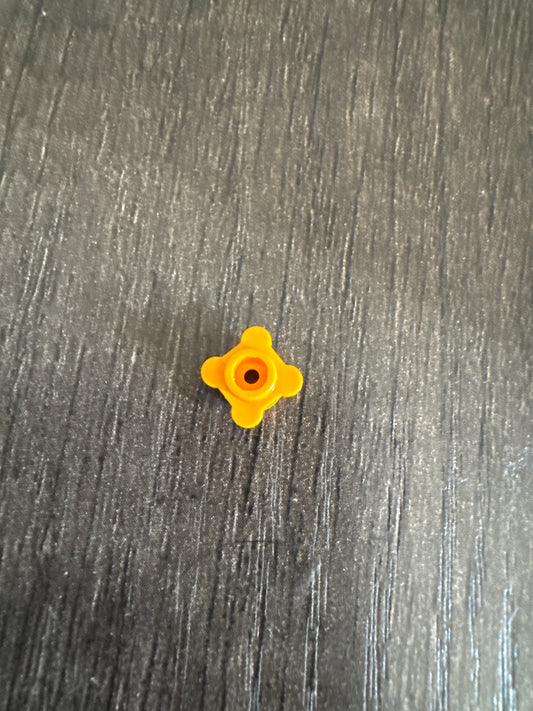 Plate, Round 1 x 1 with Flower Edge (4 Knobs / Petals) bright light orange