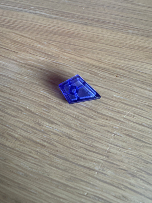 Tile, Modified 1 x 2 Diamond with Bar trans- purple