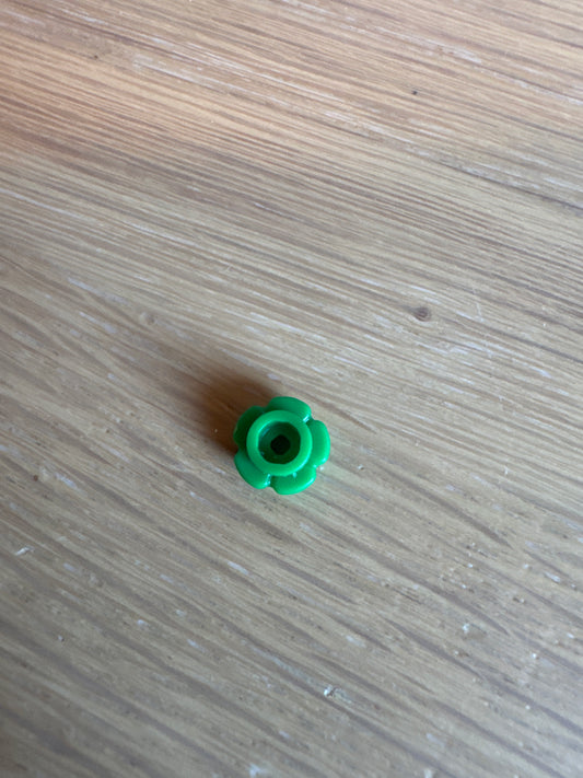 Plate, Round 1 x 1 with Flower Edge (5 Petals) green