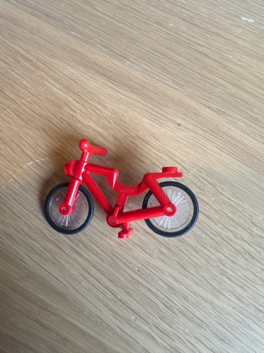 Bicycle with Handlebars with Trans-Clear Wheels with Molded Black Hard Rubber Tires (4719 / 92851pb01) red