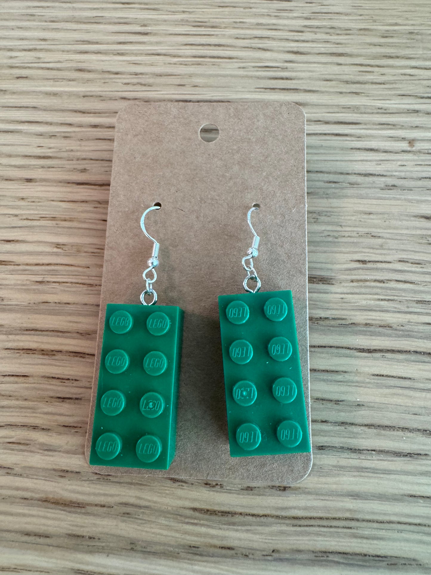 Lego block 2x4 earrings