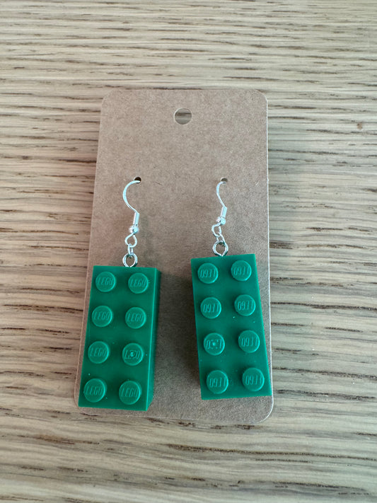 Lego block 2x4 earrings