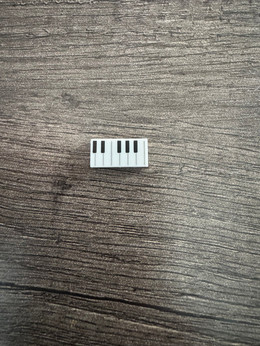 Tile 1 x 2 with Black and White Piano Keys Pattern