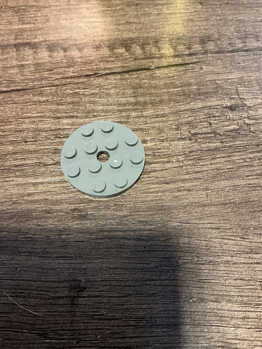 Plate, Round 4 x 4 with Hole Dark gray