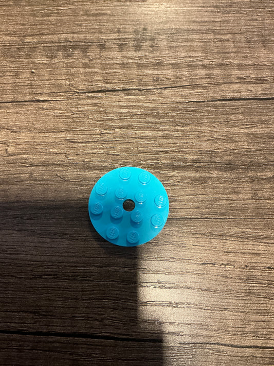 Plate, Round 4 x 4 with Hole Medium azure