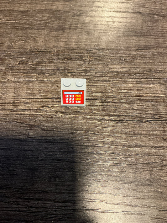 Slope 45 2 x 2 with Red Cash Register and '+15' Pattern