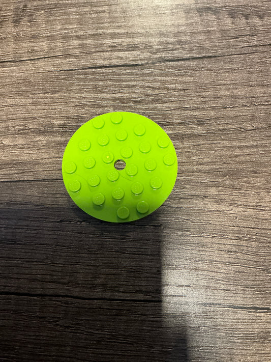 Plate, Round 6 x 6 with Hole lime