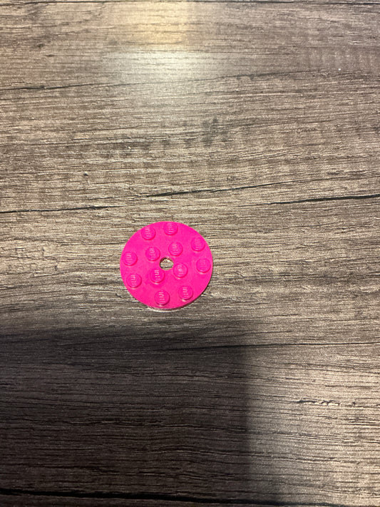 Plate, Round 6 x 6 with Hole dark pink