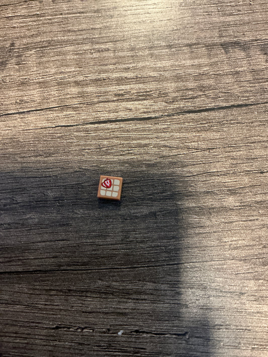 Tile 1 x 1 with Waffle and Strawberries Pattern