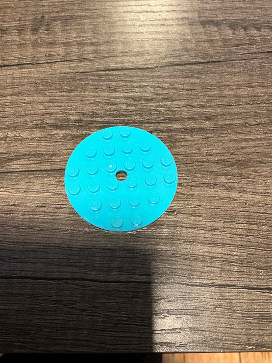 Plate, Round 6 x 6 with Hole medium azure
