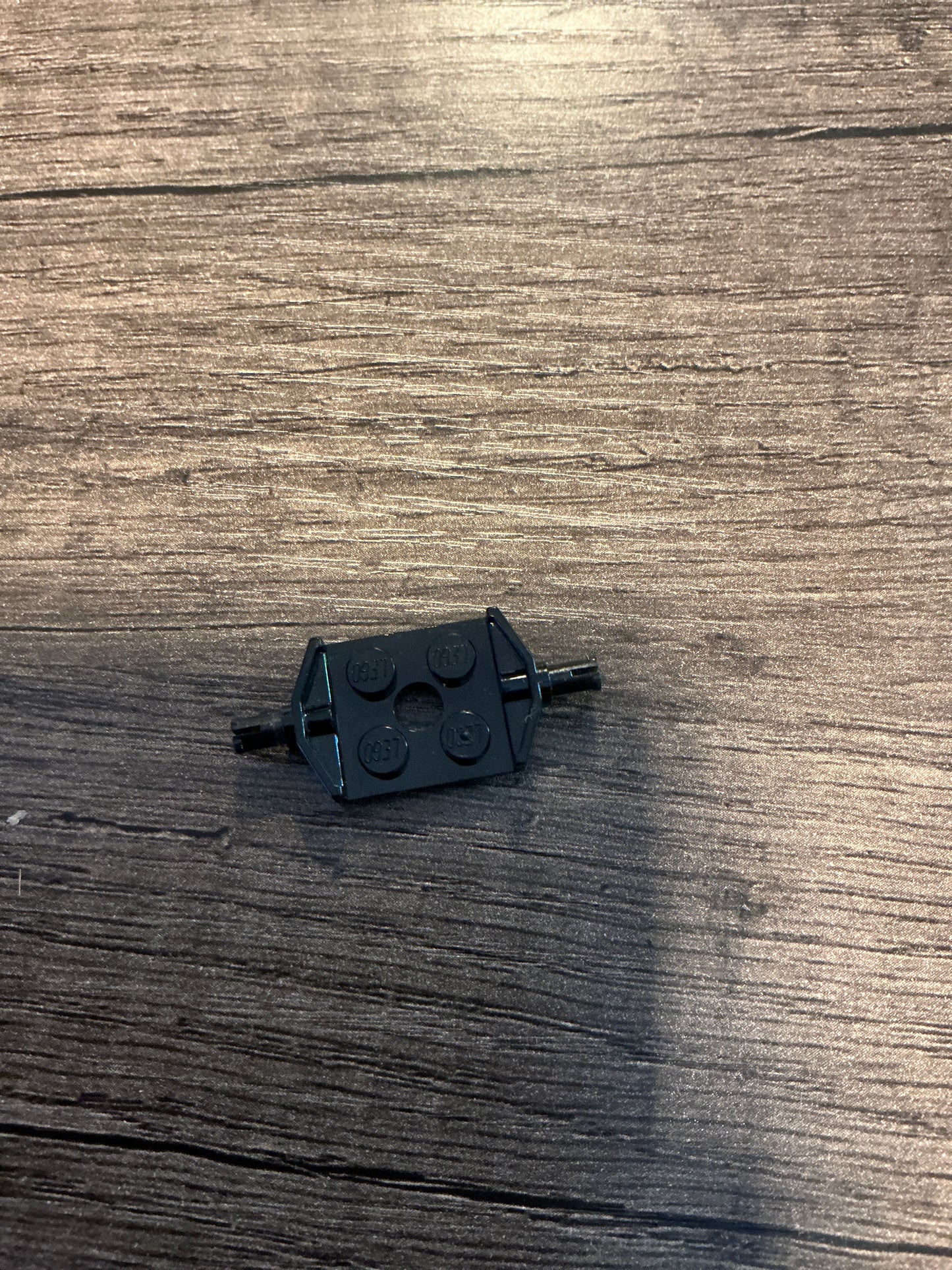 Plate, Modified 2 x 2 with Wheels Holder Wide and Hole black