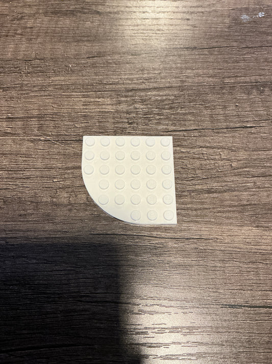 Plate, Round Corner 6 x 6 White