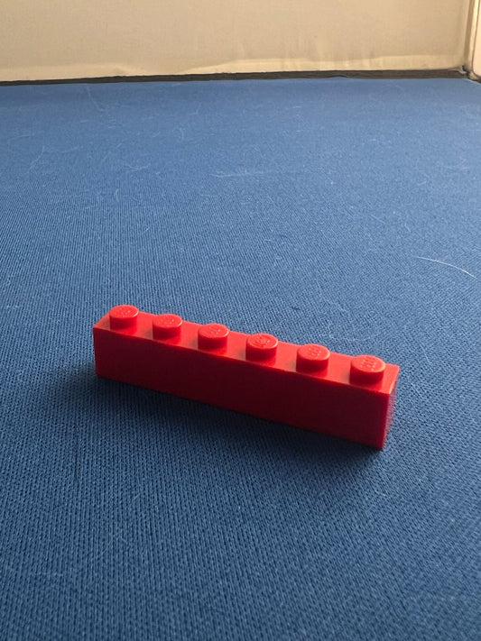 LEGO Brick 1 x 6 Red with hole